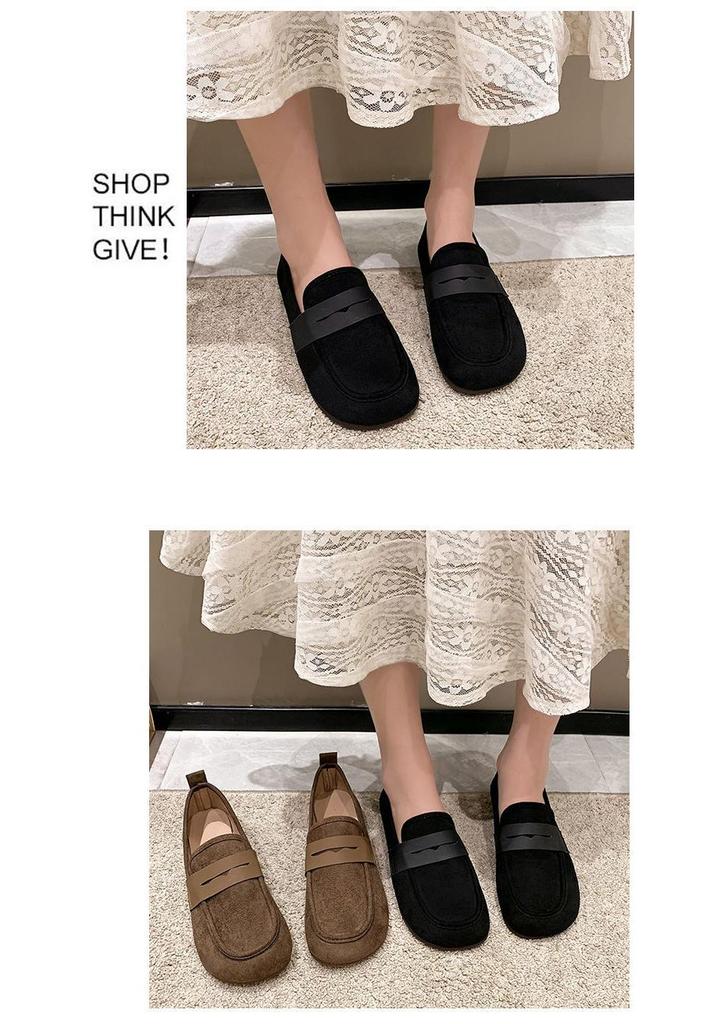 Non-slip Slip-On Leather Loafers for Wide Feet Women, Spring-Summer 2024 Collection