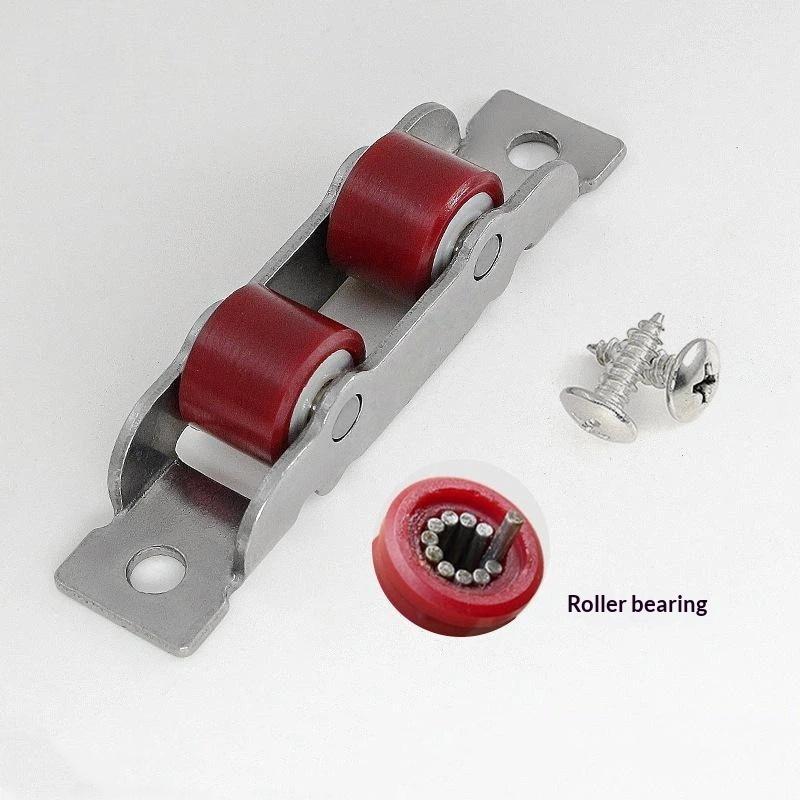 Silent Sliding Window Pulley 4 Pcs Nylon Steel Slot Wheel Heavy Duty Universal Door Window Sliding Replacement Fittings for Home