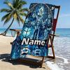 Custom Name Personalized Cosmic Bot Crew Print Beach Towel, for Trip Camping Beach Party Home Decor, Birthday Gift for Family & Friends