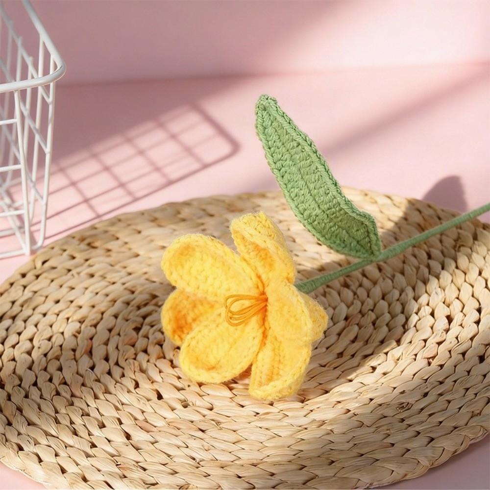Handcrafted Crochet Crochet Flower Handmade Simulation Artificial Tulip Tulip Yarn  Mother's Day