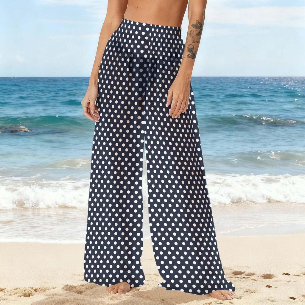 Women's Summer Covering Pants See-Through Mesh Pants Trunks Swimwear Covering Pants Bohemian Beachwear