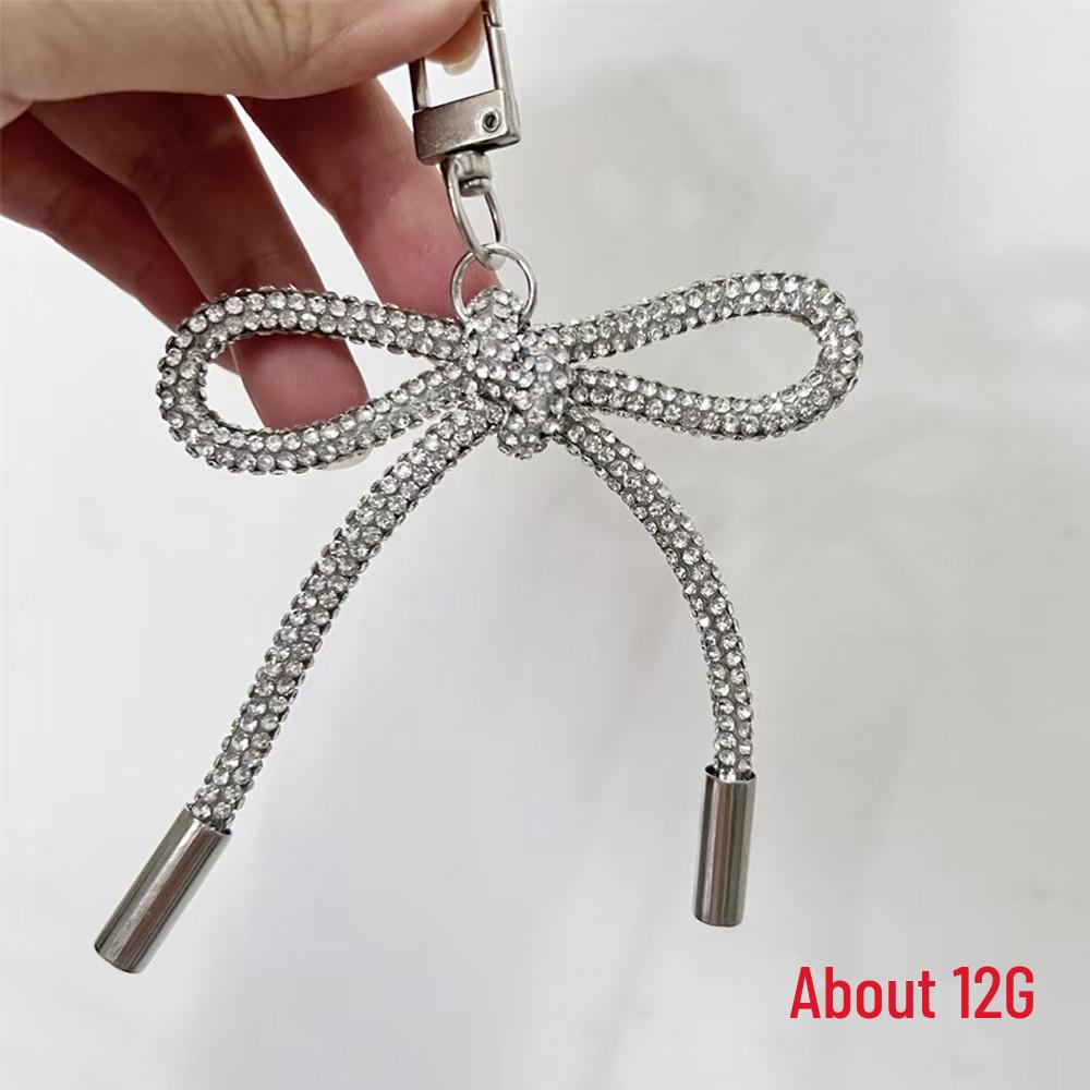 Korean-Style Rhinestone Bow Phone & Earphone Case with Anti-lost Portable Lanyard