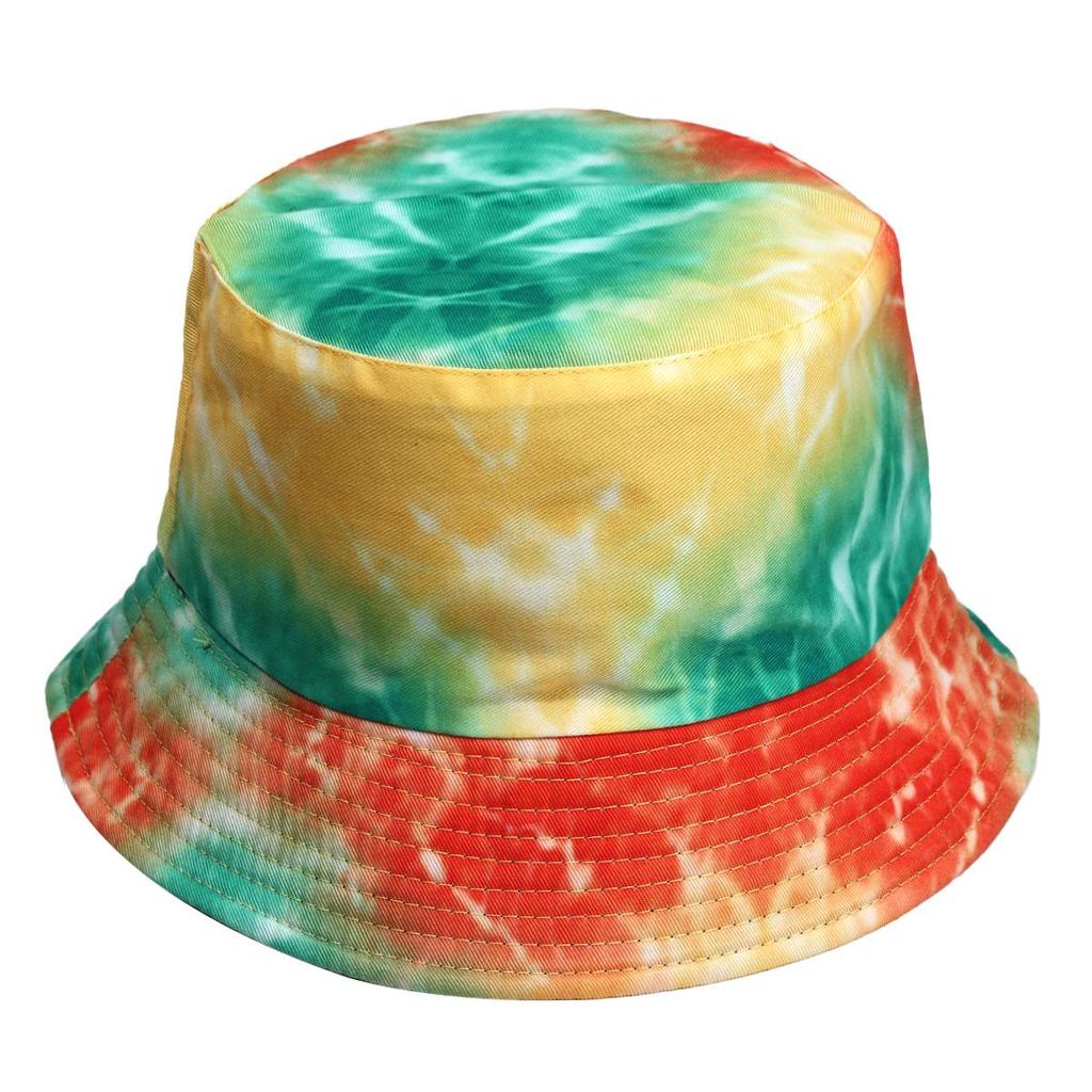 Europejsko-Amerykański Kapelusz Bucket Tie-Dye Chroniący Przed Słońcem: Dwustronny Design Graffiti dla Mężczyzn i Kobiet