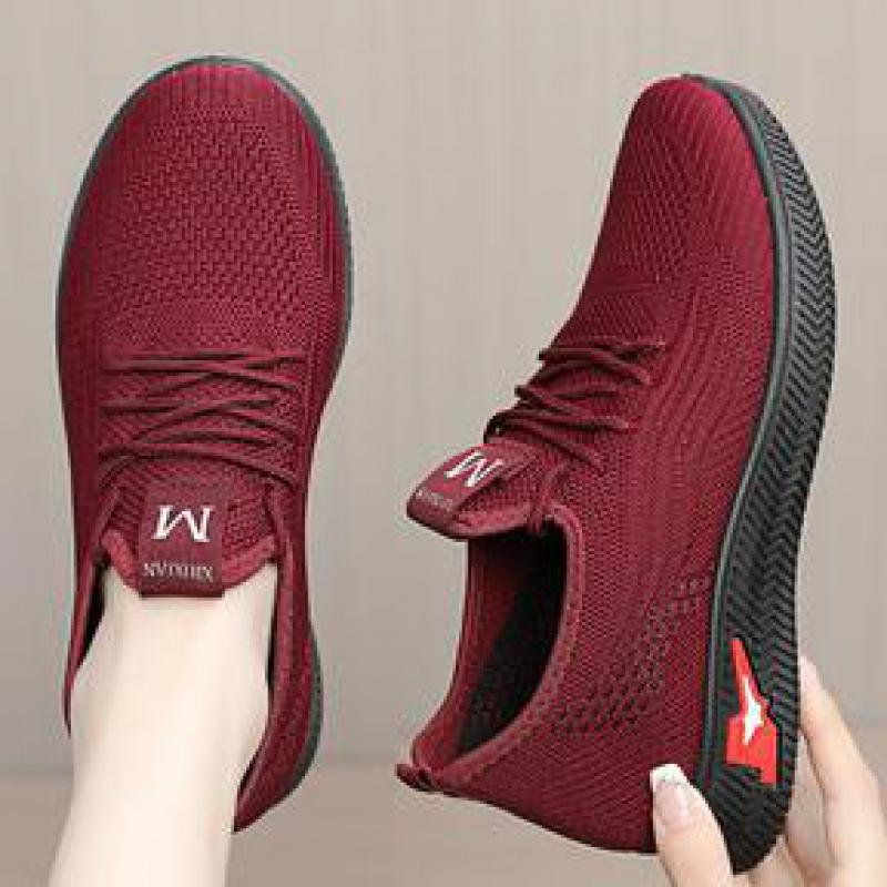 Fashion Purple Mesh Casual Shoes Women Breathable Flat Tennis Knitted Women's Vulcanized Shoes Ladies Lightweight Sports Walking Shoes