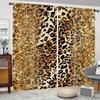 Set Of 2 Luxury Golden Leopard Curtains Hd Digital Print Design Living Room Bedroom Study Window Decor Style Curtain With Rod Pocket Polyester Ideal