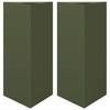VidaXL Jardinières 2 pcs vert olive triangulaire 40x34,5x70 cm acier 851164