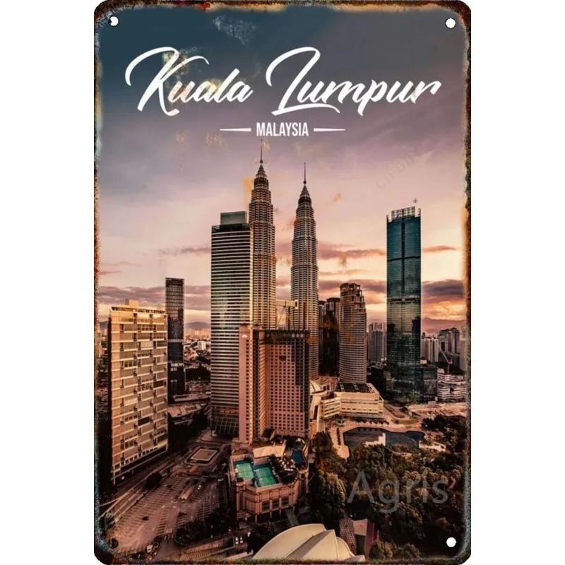 Metallschild New York Cityscape, Wandkunst zum Thema Reisen 20x30cm