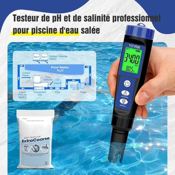 Kit Testeur Multifonction Piscine & Hydroponie - pH, Sel, EC, TDS, TEMP - Pour Piscine, Aquarium, Eau Potable