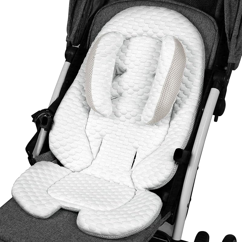 KAKIBLIN Infant Car Seat Insert for Baby To Newborn,Baby Head Support with Baby Head Pillow Breathable Fabric Baby Car Seat Head Support, Baby Car