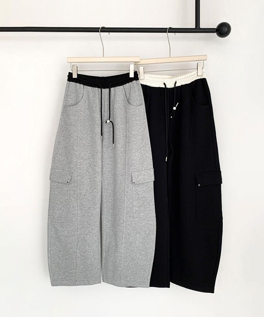 Baseukala Cargo Wide Banding Pants (2Colors)