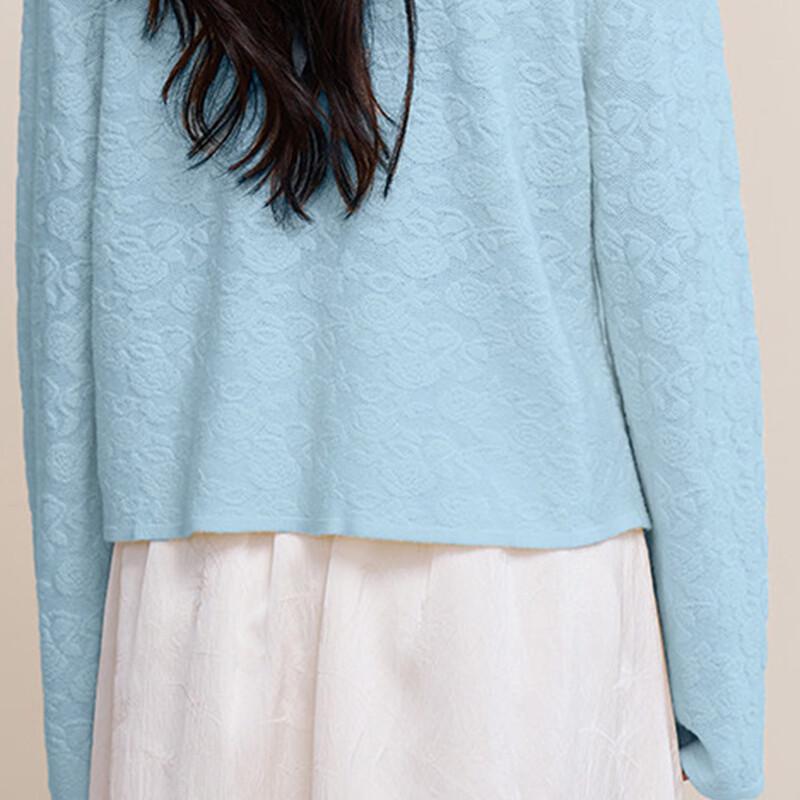 Mocana Women's Chinese Style Disc Button Lambswool Long Sleeve Sweater