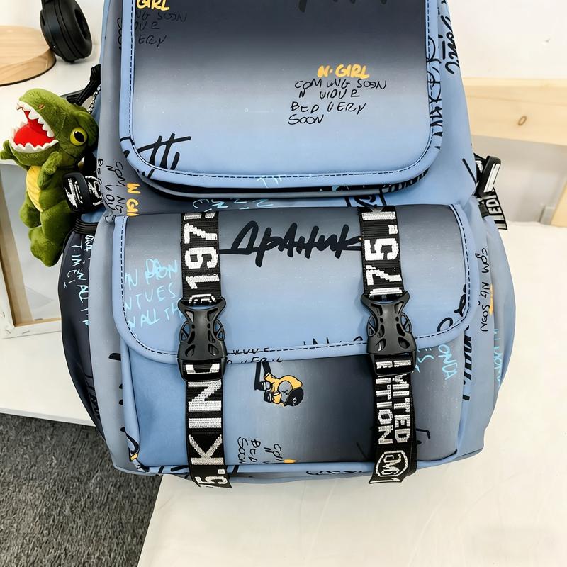 Large Capacity Student Schoolbag Unisex Printed Backpack