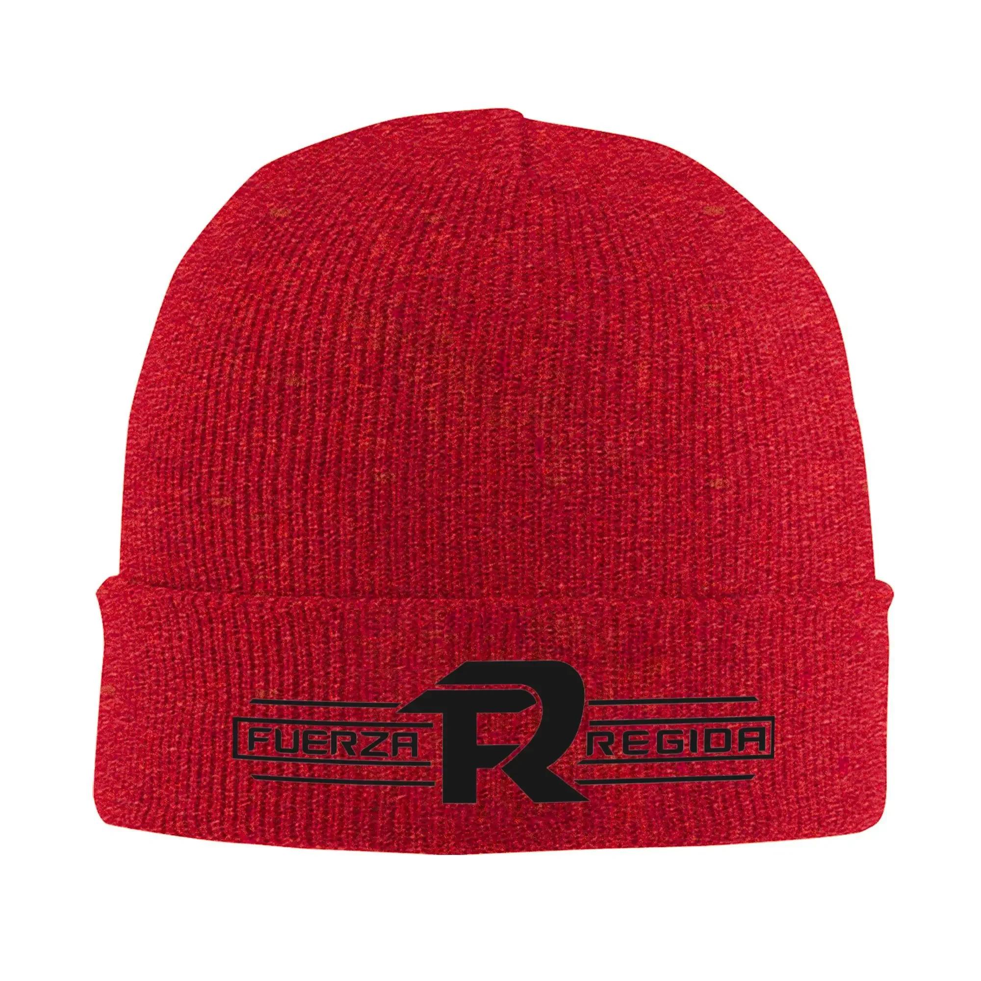 Unisex Knit Cuff Beanie Fuerza Regida Logo Merch Warm Knitted Caps Bonnet Hats One Size
