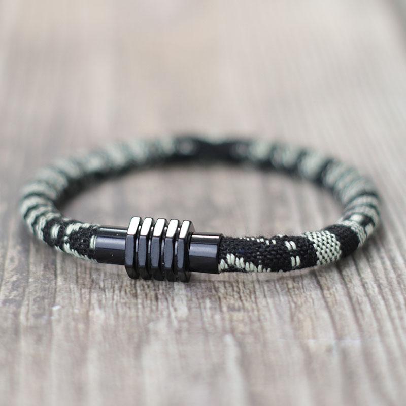 Boho Ethnic Handmade Fabric Bracelet 6mm Width Men Women Tibet Magnetic Braclet For Lover Best Friend Matching Jewelry Homme