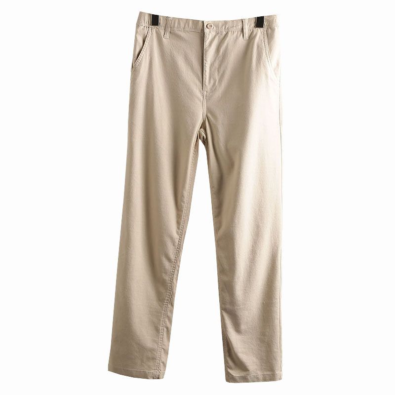 Cotton! Linen! OEM Goods out of Japan! Export Men's Clothing Balance Cargo with Logo Cut off Business Slim-Fitting Small Straight Casual Pants