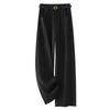 Women's 2025 Spring High-Waist Red Wide-Leg Drapey Pants