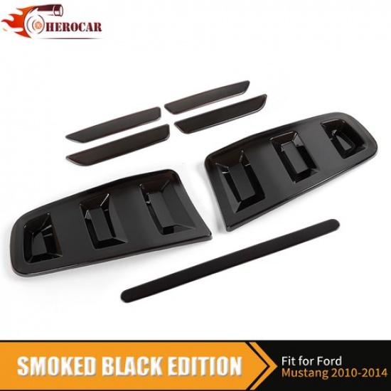 Smoked Black Tail Light Thrid Wheel Eyebrow Lamp Trim Kit for Ford Mustang 13-14