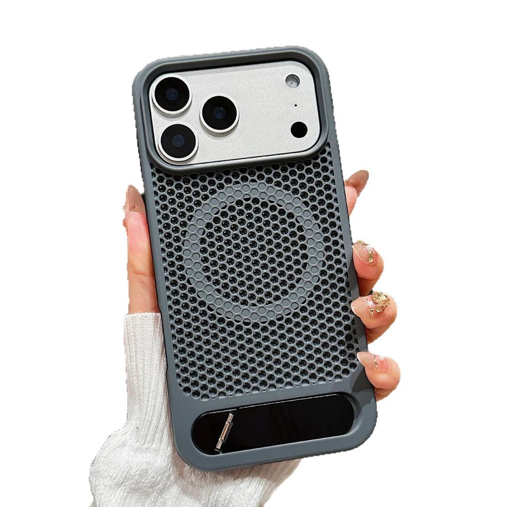 iPhone16 Sommer Waben-Wärmeableitungs-Hülle für Apple 17 Pro Max mit unsichtbarem Ständer und Magnetschutz für iPhone 14/15.