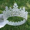 Bridal jewelry crown alloy rhinestone wedding headdress baroque headband round crown