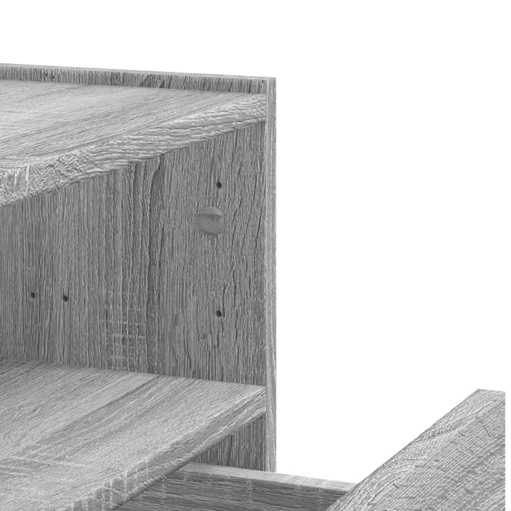 Wall Mounted Nightstand Grey Sonoma 45 x 30 x 35 cm