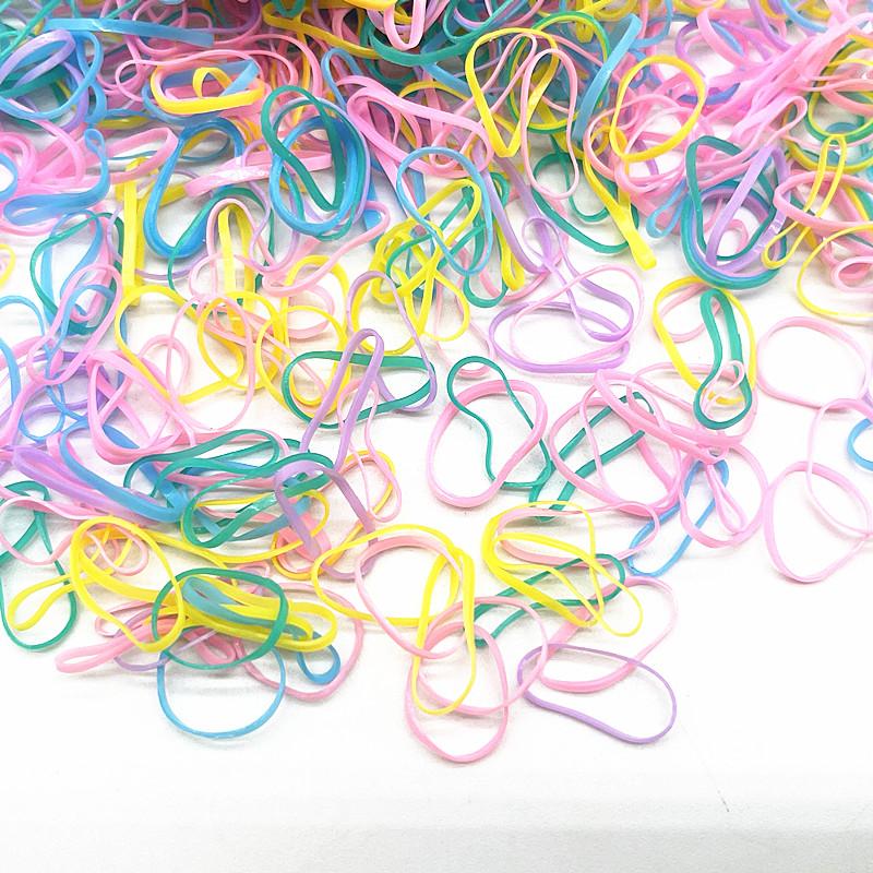 500pcs Cute Colourful Rubber Ring Disposable Elastic Hair Bands Ponytail Holder Rubber Band Scrunchies Kids Hair Accessorie