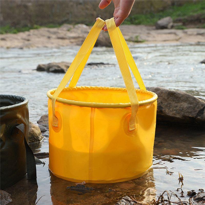 AEE4-Outdoor Portable Folding Bucket Portable Fishing Water Storage Container Camping Travel Portable Picnic Bucket