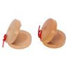 Beech Wood Castanet Orff Percussion Instrument 5.5x5.5cm Wood Hand Finger Castanet For Preschoolers Early Music Education