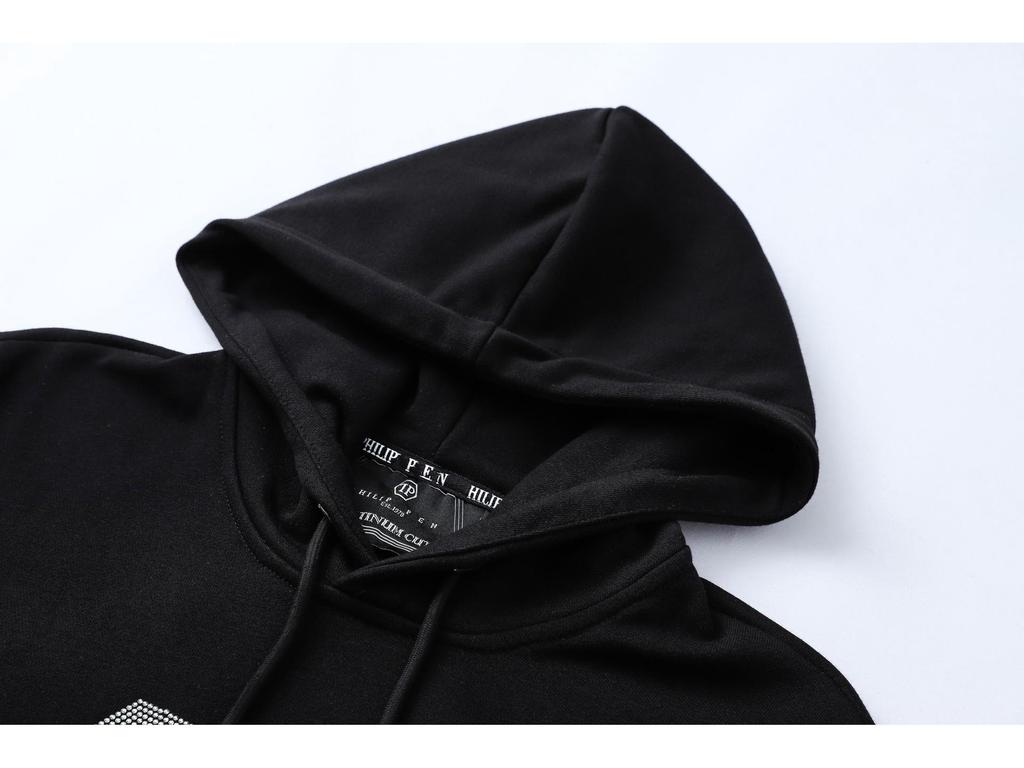 Trendy Brand Philipp Plein Men's Rhinestone Letter Hoodie - Autumn/Winter Street Fashion Sweater.