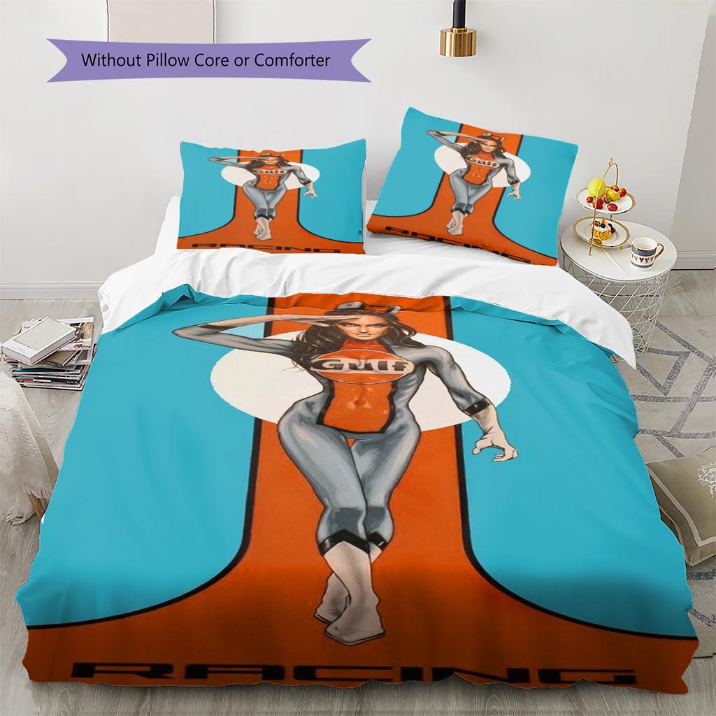 Cartoon Pattern Bedding Quilt Set Quilt Cover Pillowcase Home Decoration Birthday Gift (1 * duvet cover + 2 * pillowcase, without core)