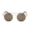 Runde, randlose Steampunk-Sonnenbrille aus Metall