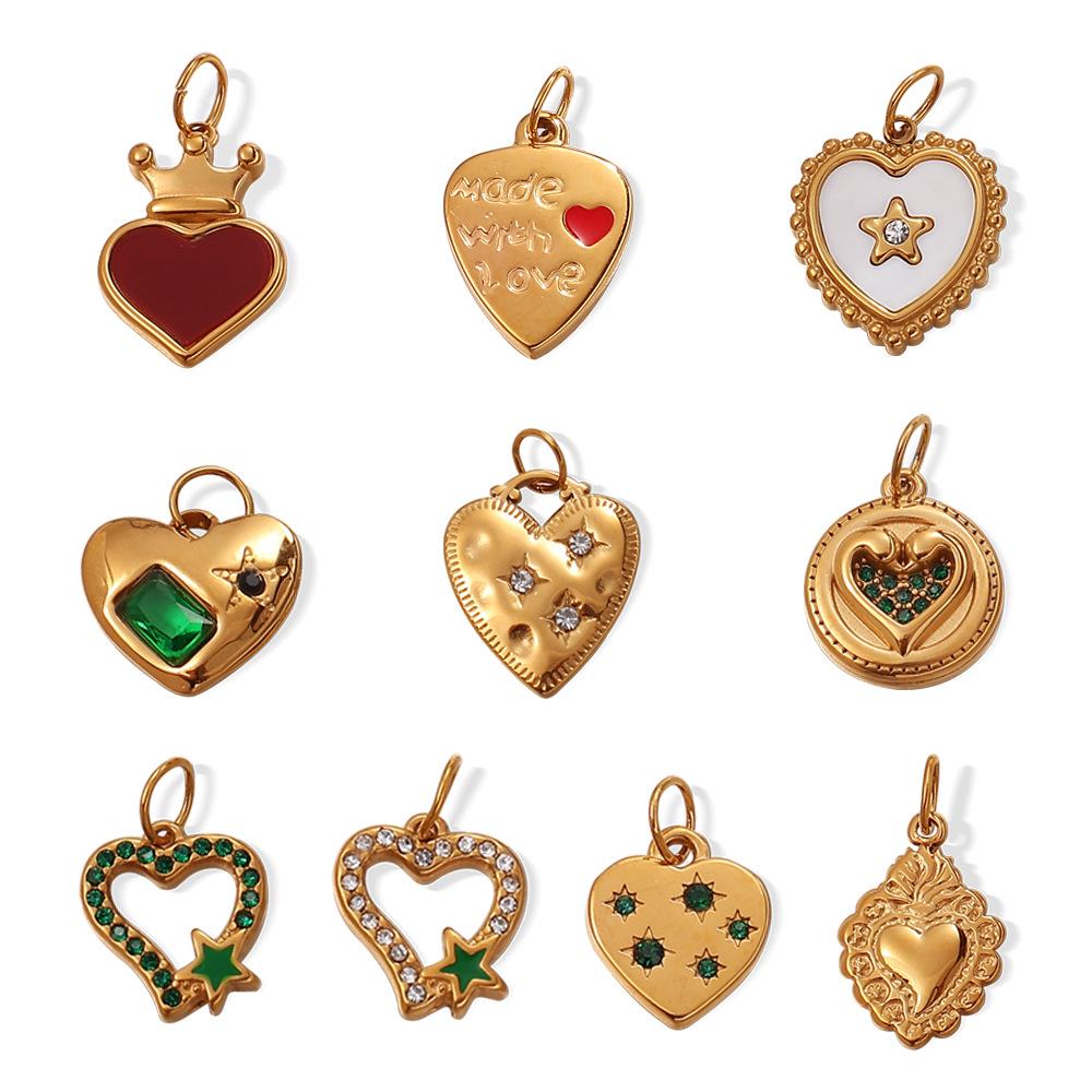 French Light Luxury Retro Stainless Steel Drip Pendant Accessories Series Earrings Necklace Stainless Steel Gold-Plated Pendant