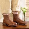 Scarpe di Cotone Calde e Spesse da Donna Inverno 2024 Nuovi Stivaletti Corti Peluche con Tacco Basso Antiscivolo in Pelle