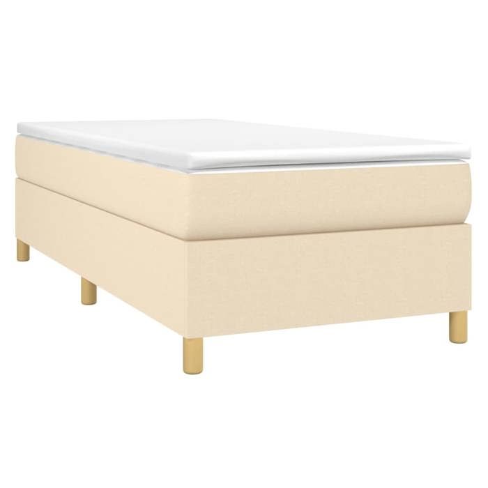 Cadre de lit avec matelas - Maison Exclusive - 90x190 cm - Tissu Crème - Relaxation maximale