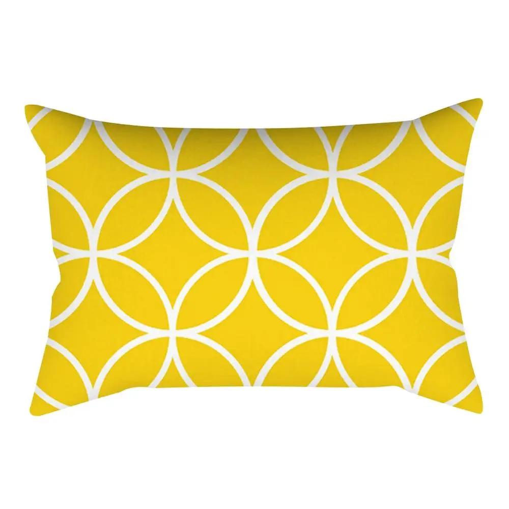 Rectangular Yellow Pillowcase Sofa Car Seat Cushion Cover Home Textile Simple Fashion Geometric