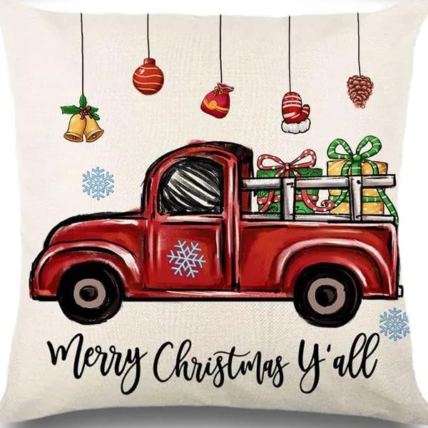 Winter Series Christmas Eve Linen Pillowcase Home Living Room Sofa Bedroom Cushion