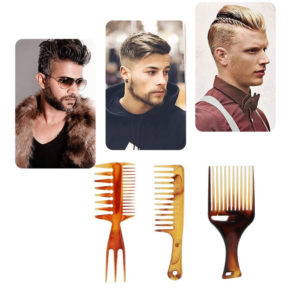 PP Material Hair Comb Set Professional Pick Comb Salon Use Fish Bone Comb  For Thick Curly Hair
