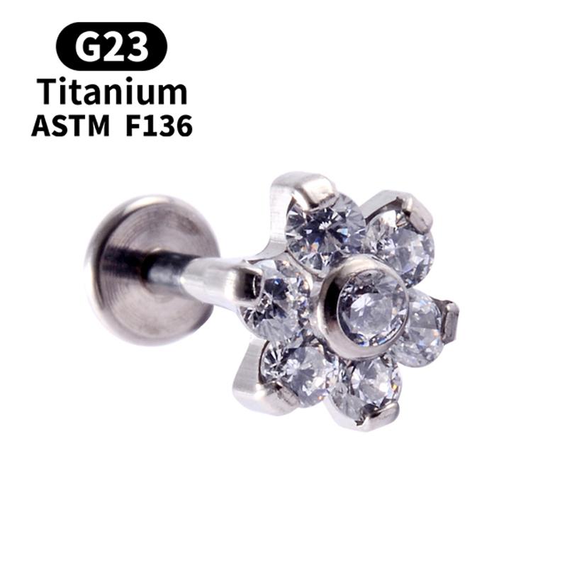 G23 Titanium Stud Earrings16G Piercing Set Ear Tragus Cartilage Zircon Opal Body Jewelry Helix Daith Lip Lobe Pin