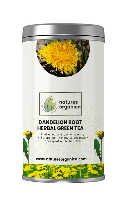Natures Organica Чай из корня одуванчика Детокс, Очищение печени, Поддержка функции почек и здоровья пищеварения, Источник антиоксидантов, 100 грамм.