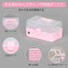 Craft Organizer and Storage Box, 13-inch, 3-tier, Multifunctional Plastic Sewing Organization Box with Handle (Pink)