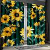 Yellow Sunflower Curtains Floral Botanical Green Garden Drapes Curtain Set Of 2 Made Polyester Washable
