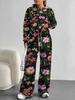 European and American Autumn and Winter Casual Long-sleeved Suit Women's Hooded Sweater Trousers Two-piece Set Retro Elements