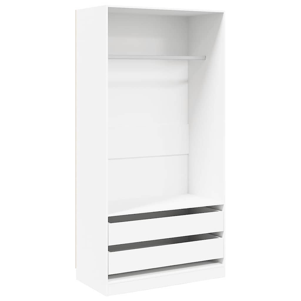 White Wardrobe 100 x 50 x 200 cm Particleboard