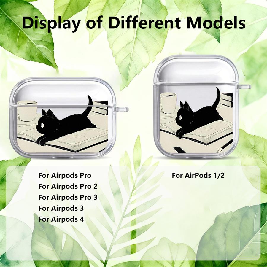 Cute Cat Clear Earphone Cases Cover Case For Airpods 4 Pro3 Pro2 1 Pro 3 2