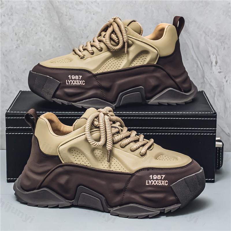 Fashion Autumn Men's Casual Sports Shoes 2025 Comfortable Non Slip Internal Height Outdoor Sneakers Fashion Platform Zapatos Para Hombre