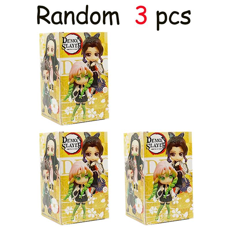 8pcs Anime Demon Slayer blind box Tanjiro Kamado Nezuko cartoon figure PVC model ornament child Christmas Halloween gift