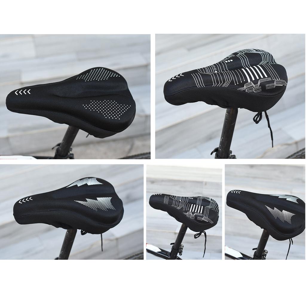 Bike Saddle Cover Silicone Padded Waterproof Bike Seat Cover Improved Comfort Breathable Anti-Slip Bicycles Seat Cushion