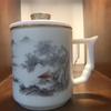 Chaxun Hand-Painted Ceramic Tea Mug with Lid and Filter