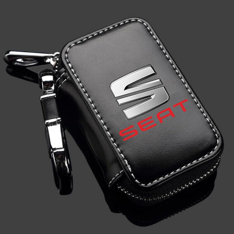 Cydf9 Car Key Wallet Housekeeper Key Case Mini Card Bag For Seat Leon 5f Ibiza 6l 6j Leon 1p Cushion Altea Xl Leon Mk Car Accessories