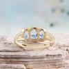 Natürlicher Himmelblauer Topas Ring Ohrringe Set 925er Sterlingsilber November Geburtsstein Feinschmuck für Damen Jubiläumsparty Geschenk
