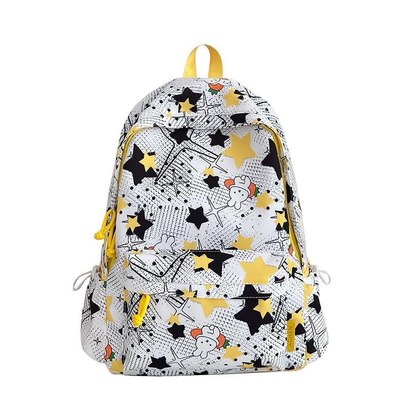 Autumn large-capacity backpack 2025 new Korean version of fashion printing stars versatile high school student schoolbag tide